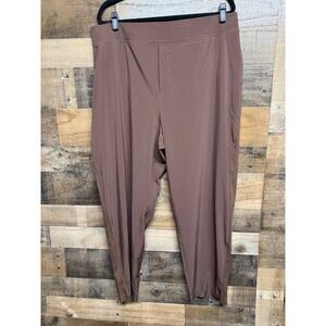 Athleta Brooklyn Ankle Pants Brown Tapered Leg Trousers Size 18 Womens